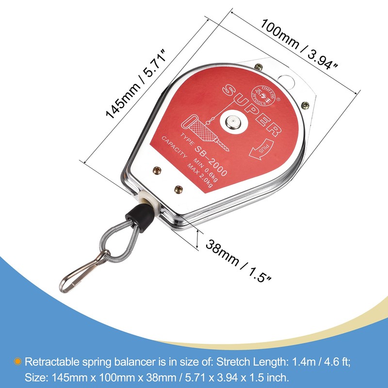 sourcing map Retractable Spring Pull Tool Holder Hanging Device 1.3-4.4