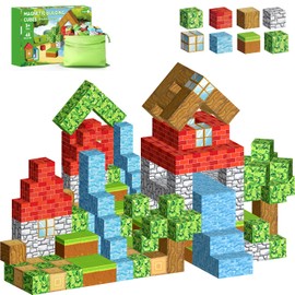 Magnetic Blocks Cubes 48PCS for Boys & Girls Age 3-4 4-5 6-8,STEM Montessori Sensory Toys for Toddlers for 3+ Years Old, Magnetic Construction Toys