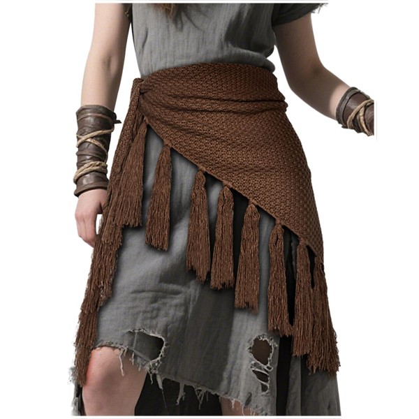 Joukavor Renaissance Knitted Triangle Shawl Wrap with Fringe Versatile Cover