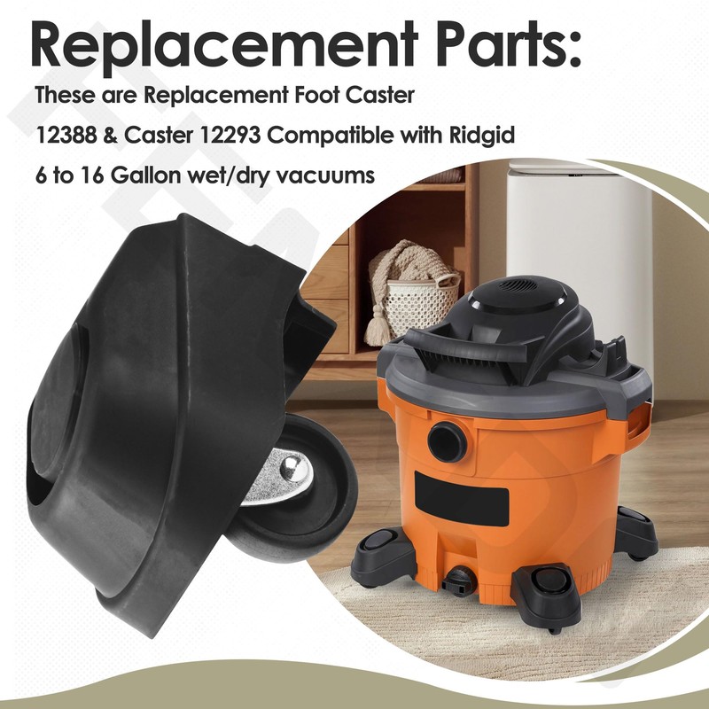 3 Pack Wet/Dry Vacuum Replacement 12388 Foot Caster with Wheel