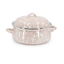 Golden Rabbit Enamelware - 4qt Dutch Oven (Taupe Swirl)