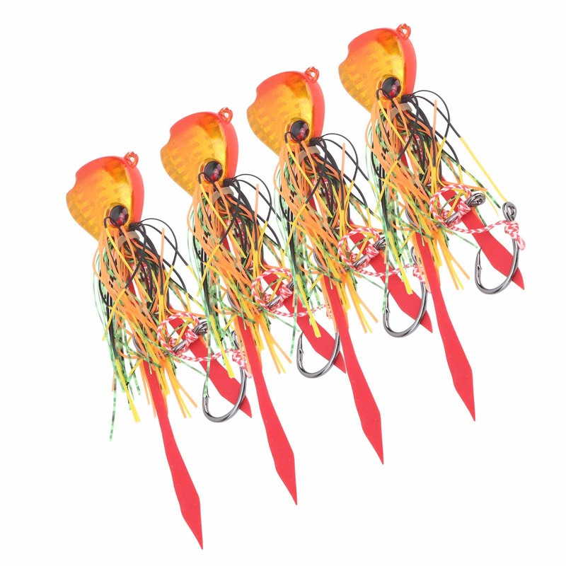 4Pcs 65g Fishing Artificial Baits Silicone Skirts Lures with Hook