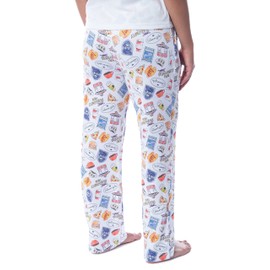 Gilmore Girls Womens' Icons Toss Print Luke's Diner Stars Hollow Pajama Pants (S) White