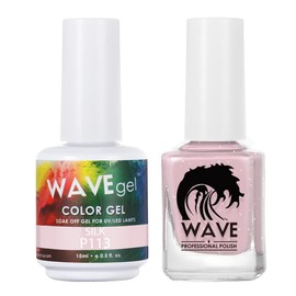 WAVEGEL Soak-Off Gel & Nail Lacquer Matching Duo Set - Simplicity Collection - #P113 Silk I 0.5 Oz