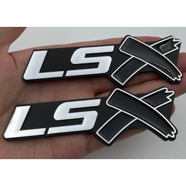 3D Self-Adhesive Side Fender Rear Emblem Nameplate Letter Sticker 3D Badge Decal Compatible with LSX 2PC (Chrome Black)