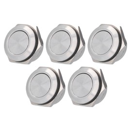 5Pcs Flat Top Button Switch Stainless Steel Waterproof Screw Terminal Power Accessories 0‑220V