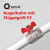 zencQ Ball Valve with Screw Connection 1/2 Inch FF, Brass