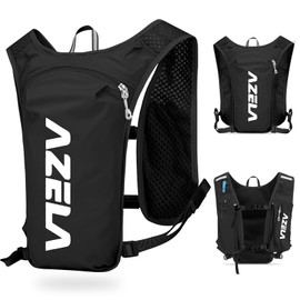 HOTUT Running Vest, Mountaineering Hydration Vest, Lightweight & Breathable and Adjustable, Reflective Hydration Backpack, Running Backpack Men Women for Running, Jogging, Cycling, Marathons, Black