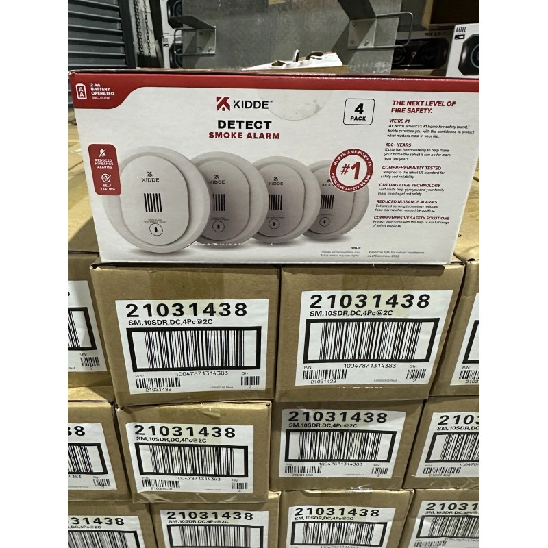 Kidde Kiddie Compact 4 PACK Smoke Detector AA Batt Photoelectric