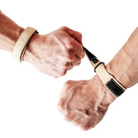 WARM BODY COLD MIND Premium Leather Wrist Wraps for Olympic Weightlifting, Wrist Support, Fitness, Weightlifting, Powerlifting, Wrist Support for Strength Training, Crossfit (Beige, S)