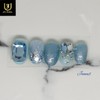 Topaz Blue Handmade Nail Tips - Short Almond / 토파즈블루