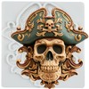 TAOXIBEI Pirate Polymer Clay Mold Pirate Skull Silicone Molds