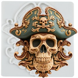 TAOXIBEI Pirate Polymer Clay Mold Pirate Skull Silicone Molds