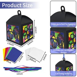 16 Sets Ramadan Tissue Craft Kits Eid Mubarak Crafts DIY Lanterns Craft Bulk Eid Paper Suncatchers Craft Kit Make Your Own Ramadan Mosque Scene for Ramadan Eid Mubarak Party Supplies Class Activities