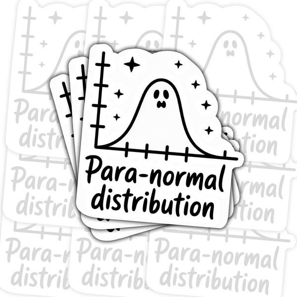 3 Pcs para-Normal Distribution Sticker Funny Math Science Statistics Ghost