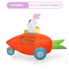 InfleasJoiy 8FT Bunny Driving Easter Inflatable Decoration with Built-in LED