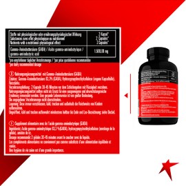 GABA CAPS | High Dose | 750 mg Gamma Aminobutyric Acid Per Capsule | No Magnesium Stearate & Dye | Vegan | 2-Month Supply | 120 Capsules | German Production According to IFS