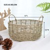 HODAKJUE Round Storage Basket Made by Seagrass with Handles (12.01"Dx5.51"H)