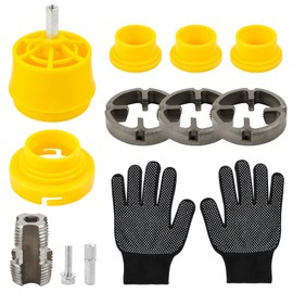 PVC Pipe Tap, Pipe Tap Set for Electric Drills, PVC Pipe Tap Set with Gloves, Plastic Pipe Tap Set with 3 Dies