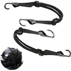 2 Pieces Luggage Carrier Tension Belt, Bicycle Strapping Tape Elastic Luggage Belt with Hook Adjustable for Motorcycle Helmet