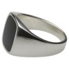 Fine Signet Ring with Onyx Solid Silver 925, Silver