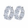 CWWZircons Luxury Double Sided Cubic Zirconia Hoop Earrings, Big Round