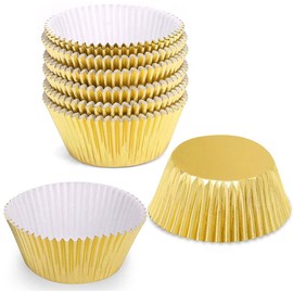 Gifbera Gold Foil Muffin Cupcake Liners/Baking Cups Standard Size, 100-Count
