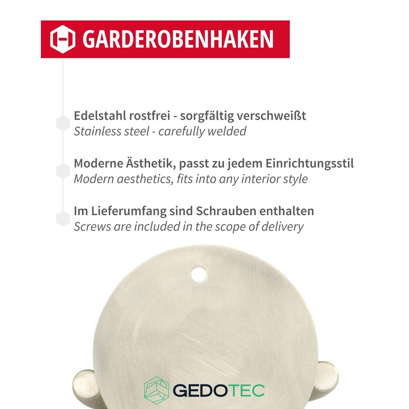 Gedotec Coat Hook Silver | 1 Piece | Ceiling Hook