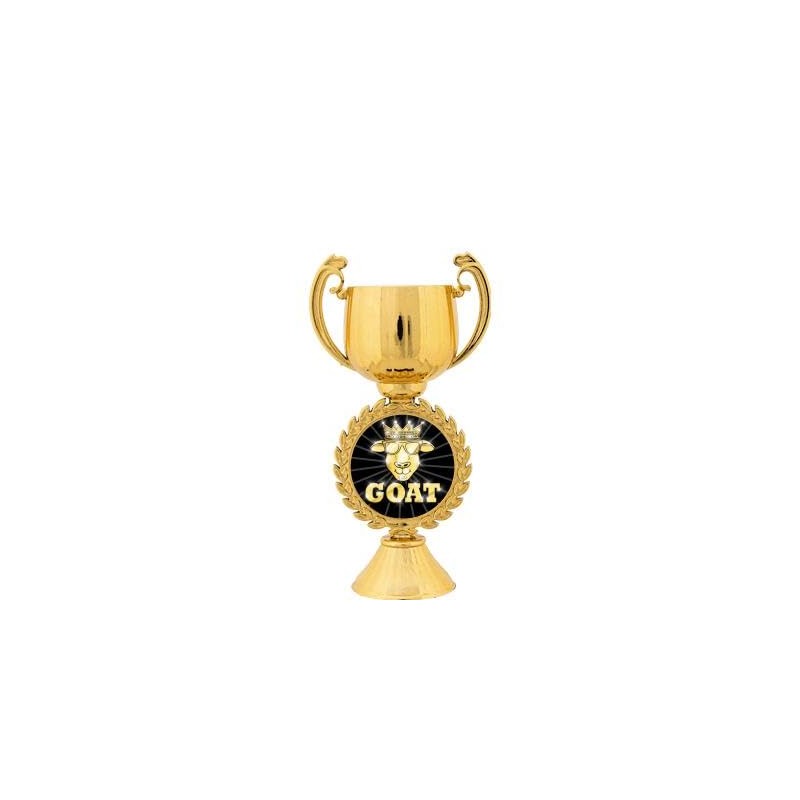 Crown Awards 7.25" Gold Chaplet G.O.A.T. Cup Trophy, 20 Pack