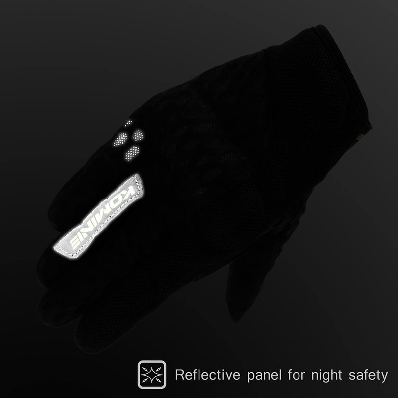 Komine GK-2433 Protective Cooling Mesh Gloves for Motorcycles Basalt Gray