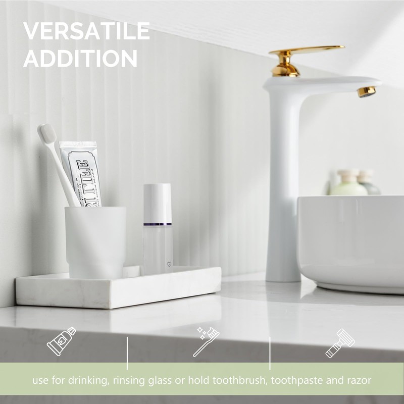 Bathroom Rinsing Cup, Angle Simple Frosted Glass Tumbler Cup, Toothbrush