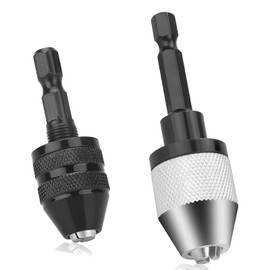 2Pcs Keyless Drill Chuck Adapter Set Convert Hex Shank to Drill Chuck for Micro/Mini Drills Chuck Key Replacement