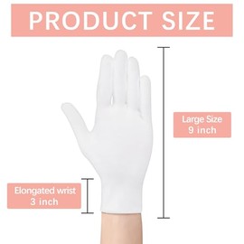 84 guantes de algodón blanco para manos secas para dormir, guantes de sueño suaves para hombres y mujeres, para eccema e hidratación durante la noche,
