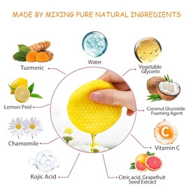 EHIOG 40Pcs Kurkuma Kojic Säure Reinigungspads, Turmeric Kojic Acid Exfoliating Cleansing Pads, Compressed Pads for Face Cleansing Gesichtsschwämme Tragbar,für Outdoor Reisen zur Porenreinigung