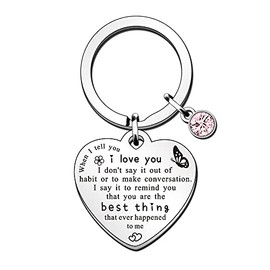 SMARGO Valentine Day Gifts Keyring for Women When I Tell You I Love You Keychain Anniversary Wedding Gifts Keyring for Wife Girlfriend Her Couple Keyring Birthday Gift