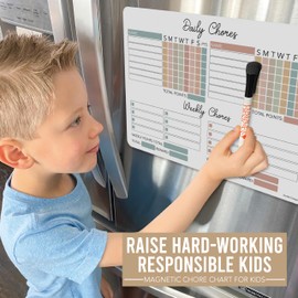 Boho Dry Erase Chore Chart for Kids Multiple Kids - Magnetic Chore Chart for Adults, Kids Chore Chart Magnetic, Kids Chore Charts, Kids Chores Chart for Home, Chore Board for Family Chore Chart