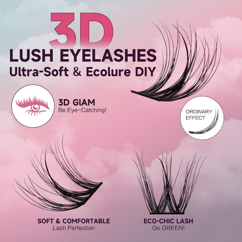 Mayhug False Eyelashes 144pcs Personal Use 3D Effect Eyelash Extensions