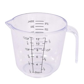 Plastic 1 ½ Cup Measuring Cup Stackable Liquid Measuring Cup with ML and Cups Measures