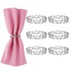 Silver Love Napkin Rings Set of 6, Valentine's Day Napkin