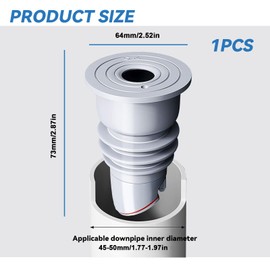 svpfuo Washing Machine Drain Adapter, Washing Machine Connection Drain, Washing Machine Connection Drain, Suitable for Kitchen Downpipe Sealing Plug for Washing Machine Drain (Grey 45-50)