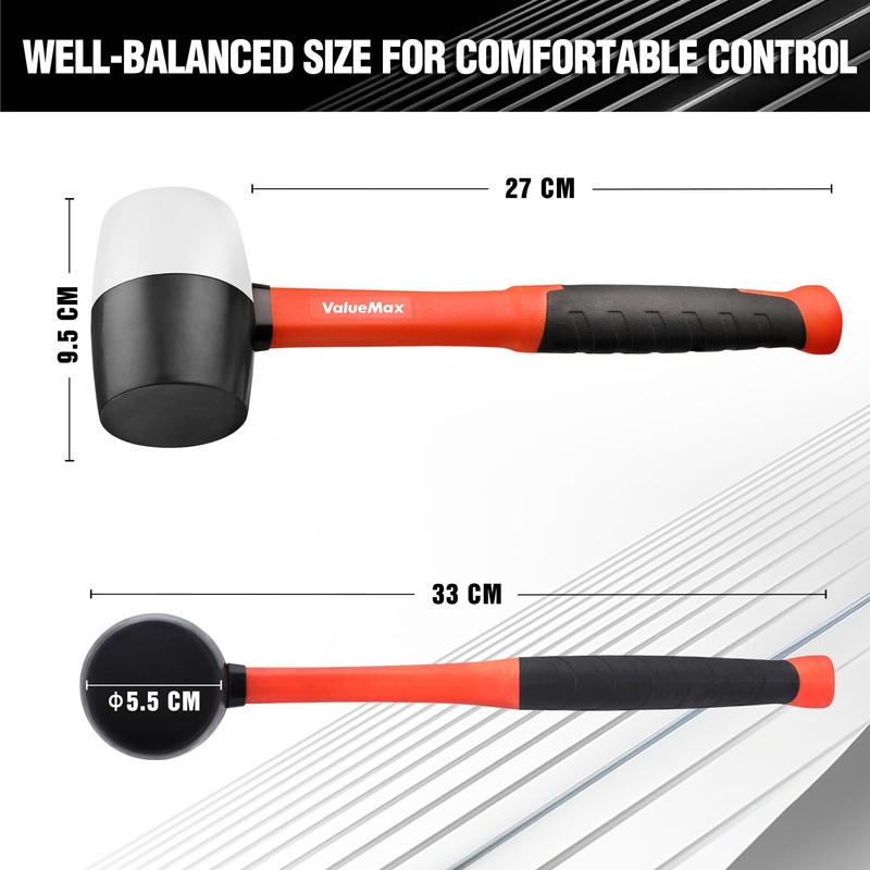ValueMax Rubber Mallet 16 oz/ 450 g, Mallet Hammer with