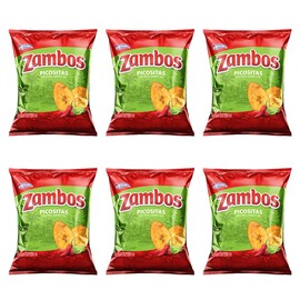 Zambos Plantain Chips: Spicy with Chili,Lime and Salt (Tajaditas de Plátano con Chile + Limón y Sal) Crunchy with spicy taste that many like | Salvajes del Trópico | 5.46 ounces (155grams) 6 pack