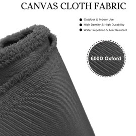 HYVAKUPPA Waterproof Canvas Cloth Fabric by The Yard 60" W 600D Oxford Polyester Upholster Fabric Water Resistant Material for Outdoor Furniture Chair Cushion Cover DIY Sewing (1 Yard, Gray)