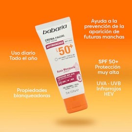 Babaria - Neceser Solar Rosa Mosqueta  Protector Solar Facial SPF50 Antimanchas y Autobronceador Corporal con Coco  Hidratacin, Proteccin y Bronceado 