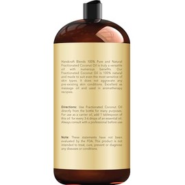 Handcraft Blends Aceite de Coco Fraccionado - 28 Fl Oz - Puro y Natural - Aceite de Grado Premium para La Piel y El Cabello - Aceite Transportador - A