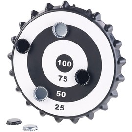 Playtastic Unisex Jugend NC-1681 Dart: Magnetisches Dartspiel mit 6, Ø 24 cm (Dartscheibe für Kronkorken), schwarz, 1