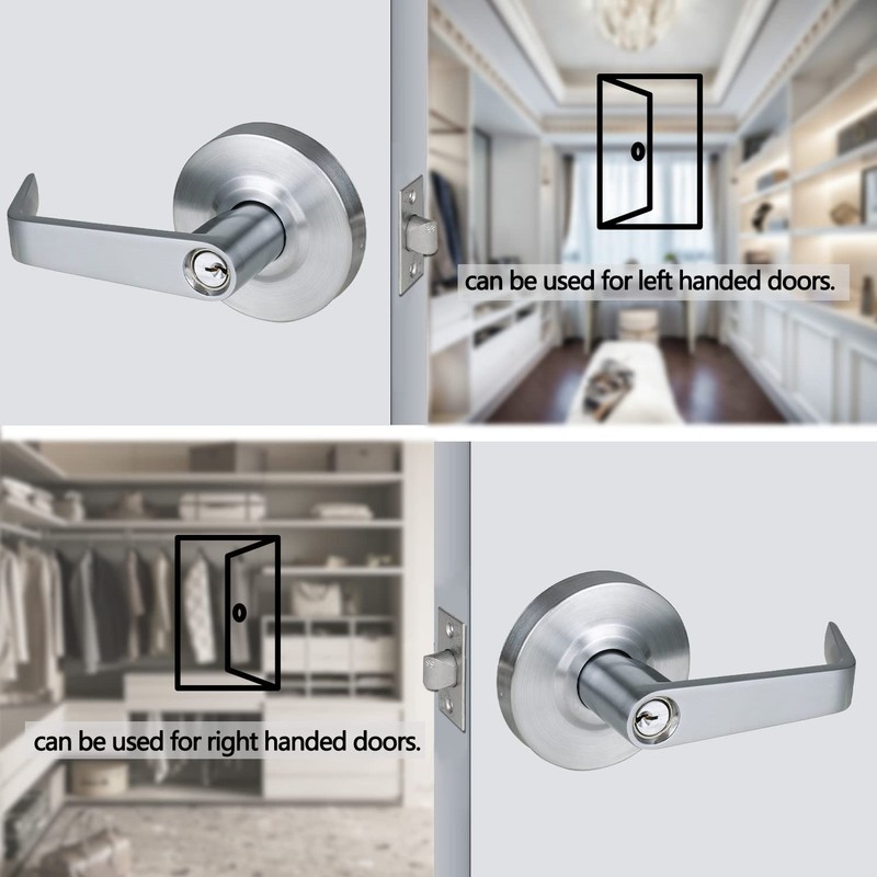 HISAFE Heavy Duty Commercial Storeroom Door Lever, Grade 2 ADA
