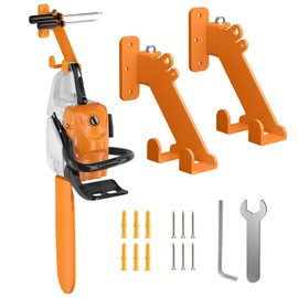 Chainsaw Hanger, 3-in-1 Chainsaw Wall Mount Adjustable Screws for Variety Wall Corner, Garage Organization Garage Storage Shed Organizer Mounted Universal Fit for stihl, Husqvarna, Echo Saws, 2 Pack