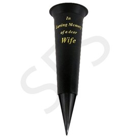 In Loving Memory wife grave flower vase funeral spike/ memorial
