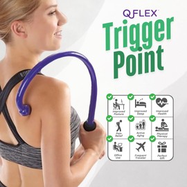 Q-Flex Massage Tool - Self-Massage Stick - Trigger Point Therapy, Muscle Care, Relaxation - Easy-to-Use Massager for Home & Travel - Seen On Shark Tank - Back, Neck, Shoulders, Feet - Great Gift Idea